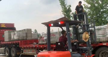 惠州 黄金麻冰裂纹，地铺石装车