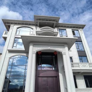 惠州白麻别墅外墙干挂石材效果示例