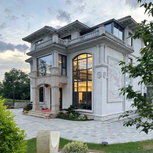 惠州 白麻花岗岩私人别墅干挂石材豪华定制