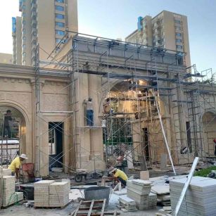 惠州 黄金麻荔枝面花岗岩小区门楼外墙干挂