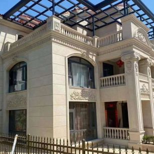 惠州 黄金麻花岗岩荔枝面别墅外墙干挂