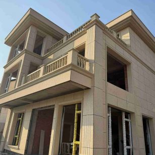 惠州 黄金麻花岗岩石材荔枝面外墙干挂效果展示