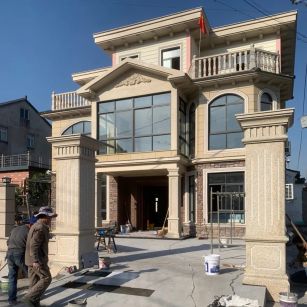 惠州 黄金麻花岗岩荔枝面别墅外墙干挂私家专属