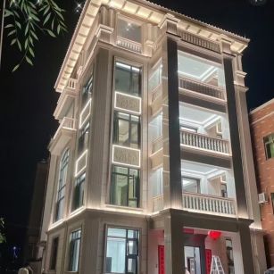 惠州 芝麻白花岗岩别墅外墙夜间效果