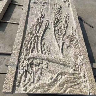 惠州 黄金麻雕刻板浮雕迎客松