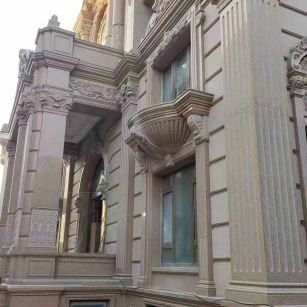 惠州 黄金麻花岗岩光面别墅外墙干挂施工完成