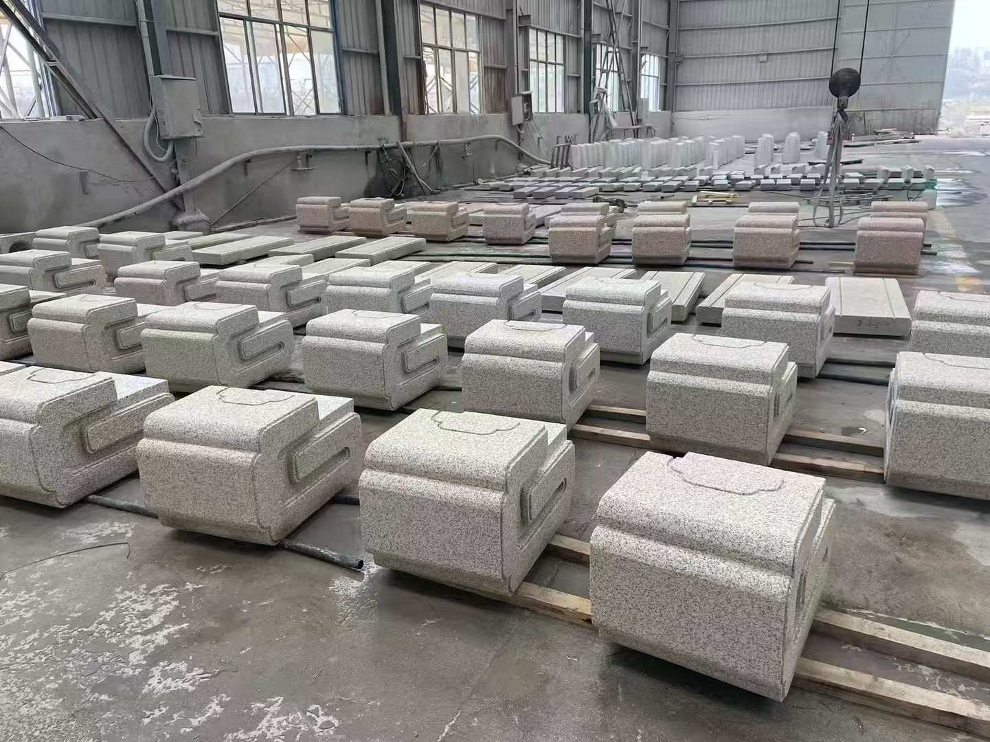 惠州 白麻花岗岩异形加工-石凳，坐凳