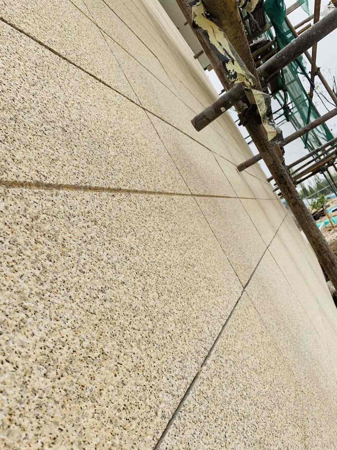 惠州 黄金麻花岗岩荔枝面外墙干挂石材效果示例