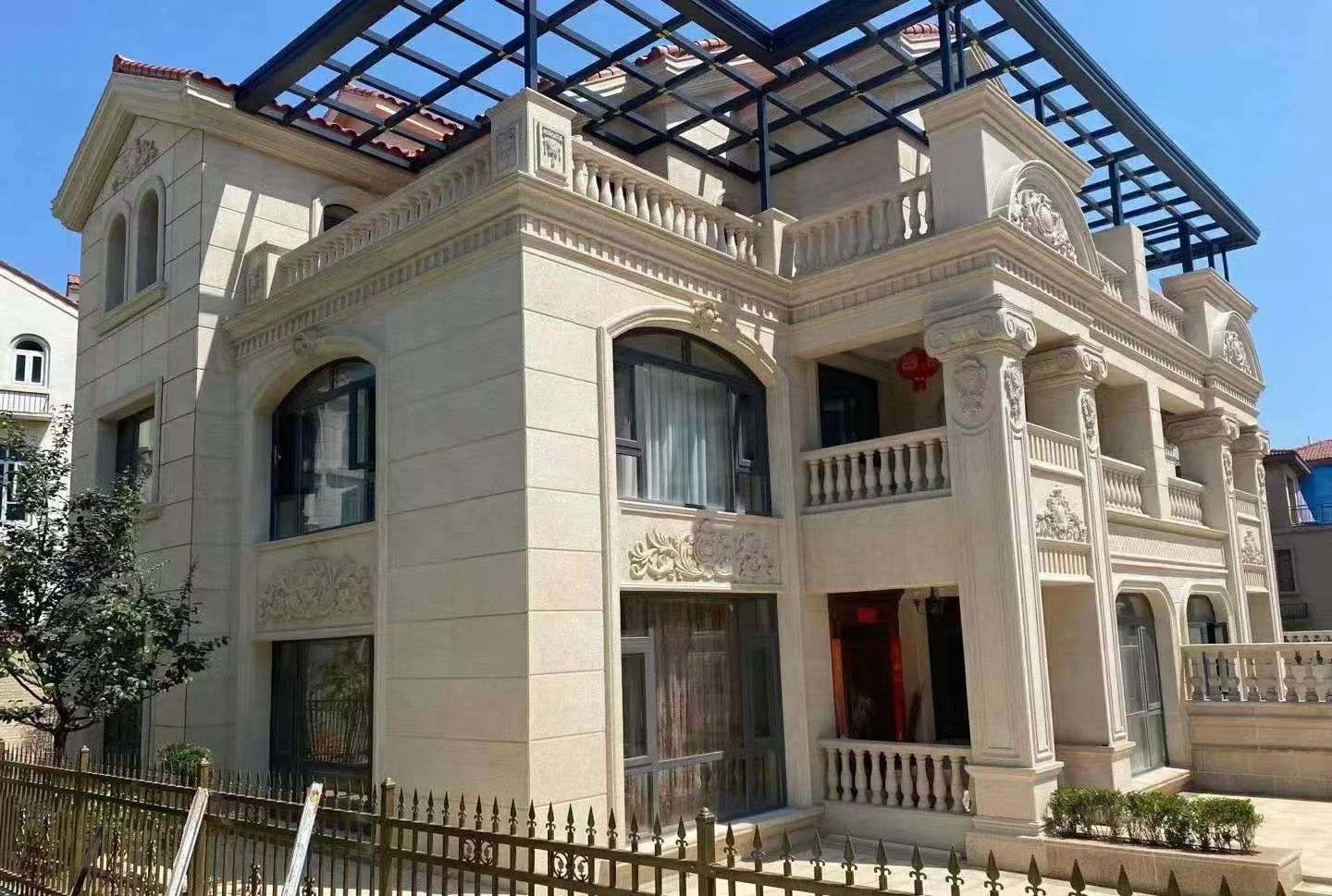 惠州 黄金麻花岗岩荔枝面别墅外墙干挂