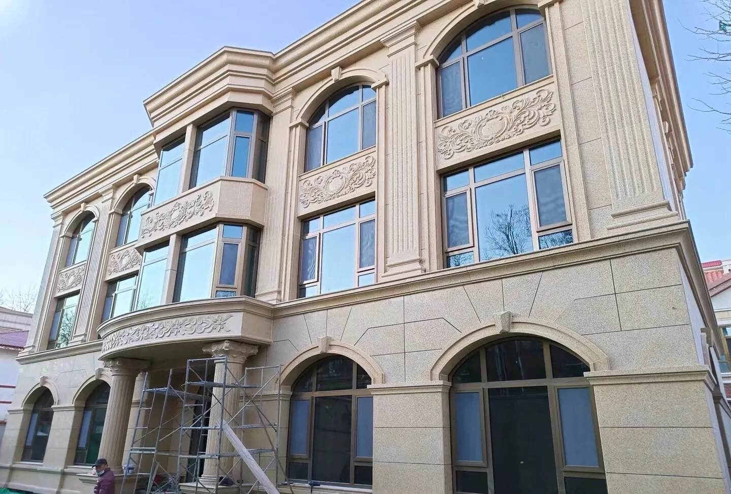 惠州 黄金麻花岗岩别墅外墙干挂